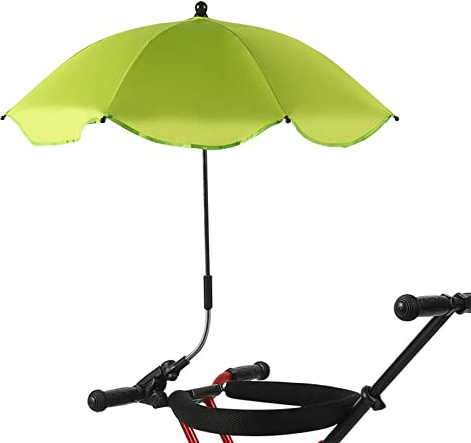 RENXR Sonnenschirm mit Klemme, universeller verstellbarer Strandkorbschirm, UV-Schutz, Sonnenschirm für Kinderwagen, Rollstühle, Terrassenstühle