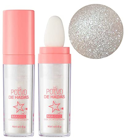 Fard ad alta luce Evidenziare Cipria per il viso, ROSPRETTY Polvere di fata,Trucco in polvere per fat-Bianco