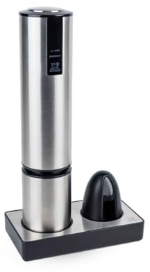 PEUGEOT - Elis Touch - Tire-Bouchon Electrique Rechargeable En Inox et ABS + Socle de Chargement + Coupe-Capsule - Batterie Lithium Ion - Autonomie Longue Durée - Coloris Inox