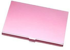 SYSUII 2 Stück Visitenkartenetui,Aluminium Namenskartenhalter Slim Visitenkartenetui für Männer Frauen Visitenkartenhalter Slim Metall Tasche Kartenhalter für Visitenkarten Visitenkartenbox -Rosa