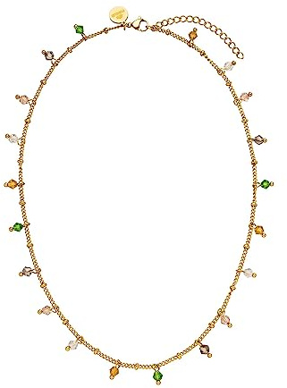 Purelei Boho Halskette (Gold, Rosegold), Wasserfestes Filigrane Halskette für Damen, Kette aus Edelstahl mit bunten Glasperlen, Geschenke für Damen, 40-45 cm cm Länge verstellbar