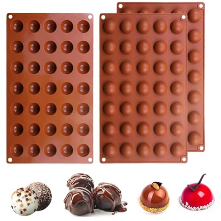 Wekuw 3 Pièces Moule Silicone Patisserie Demi Sphere moule en silicone semi-sphérique à 35 cavités,moule à chocolat en silicone moule à pâtisserie pour la fabrication de chocolat, gâteaux, gelée