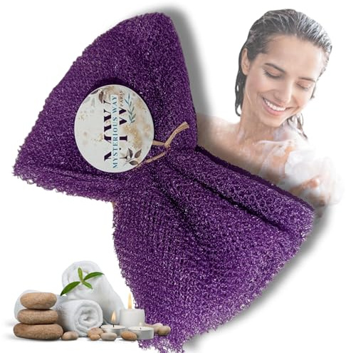 Filet de Bain Africain | éponge Gant de Toilette Exfoliant | douche moussant gommage et épurateur de dos et corps | Bathing Sponge (Violet)