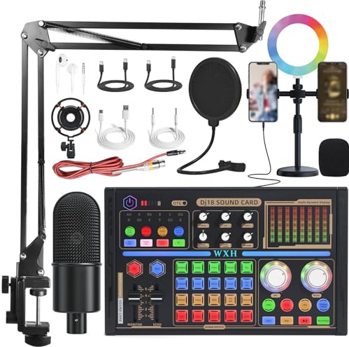 Scheda audio dedicata da 48 V Set completo di scheda mixer per apparecchiature di registrazione per computer per trasmissioni in diretta mobili