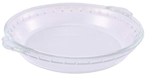 HELVES Glass Pie Plate 8 inch Round Deep Dish Pie Pan with Handles for Pie Baking and Cheese Cakes (Color : Transparent, Size : 20X18CM)