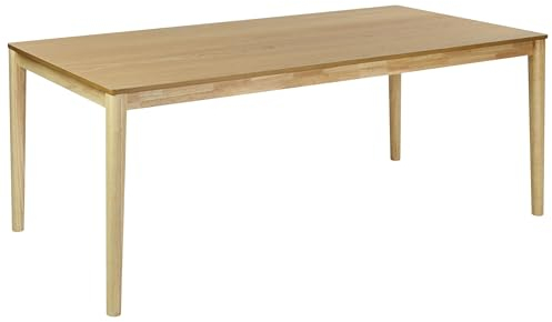Beliani Esszimmer Küchentisch Rechteckige furnierte Platte Natürliches Finish Massivholz Beine 200 x 100 cm Naturfarbene Esche Holz Ermelo