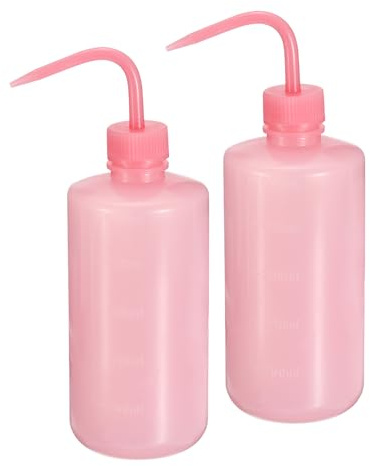 PATIKIL 2 Pcs 16oz Lab Squeeze Bottle 500ml Plastic Safety Wash Bottles Squirt Bottle Tattoo Bottle for Cleaning Water Tools (Pink)