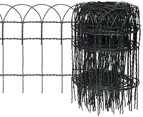 Homgoday Gartenzaun aus pulverbeschichtetem Eisen, 25 x 0,4 m, Gartenmöbel, Zauntor für den Außenbereich, Zauntür für den Außenbereich, Zauntür für Cortilev