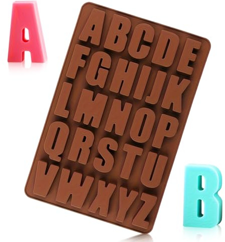 LURNODY Stampo in Silicone a Forma di Lettere, Stampo Silicone Lettere, Stampo Lettere Silicone, Stampo Silicone Lettere Alfabeto per Decorazioni Fai da Te per Torte Fondente Biscott