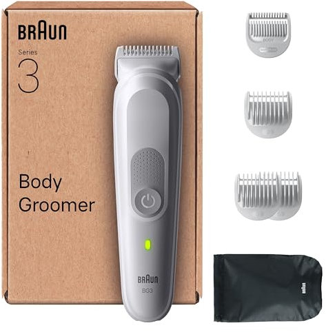 Braun Rasoio Elettrico Corpo Uomo Series 3, +6 Strumenti Di Rasatura, Con Tecnologia SkinGuard, 80 Min Di Utilizzo, Impermeabile, Rasoio Parti Intime Uomo, BG3575, Grigio
