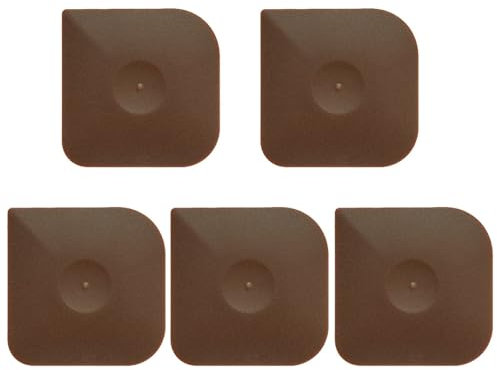 Rascador multifuncional de PC, para limpieza de ollas, raspador de mantequilla, raspador cuadrado, herramienta de cocina con mango cómodo, utensilios de silicona para hornear con tapa (marrón, talla