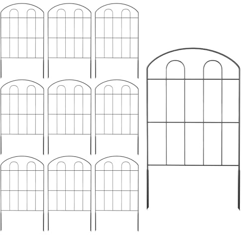 Garden Fence | 10-Pack Decorative Metal Wire Panels – Rustproof Arched Edging for Lawn and Flower Beds | No-Dig Animal Barrier Fence | Durable Landscape Border Fencing | Ideal for Patio, Backyard, and