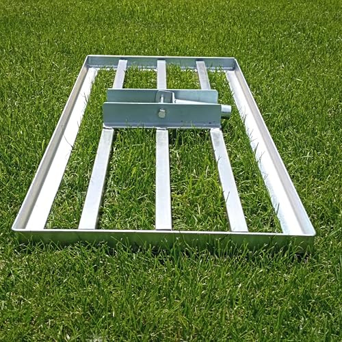 SattesGrün® Rasenleveler 75 × 35 cm – Flächenebner & Leveling Rake aus verzinktem Stahl, 3,4 kg – Rasen Abziehrechen zum Sanden, Einebnen & Topdressing (ohne Stiel)