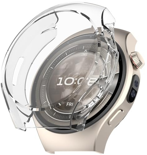 VeveXiao Protective Case Compatible with Huawei Watch 5 46mm, All-around Flexible TPU Case with Built-in Screen Protector, Soft Frame & Shockproof Cover Smartwatch transparent 46mm