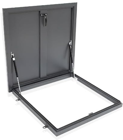 Roof Hatch, Commercial Roof Access Hatch Cover Plate, Aluminum Frame Galvanized Sheet, Hydraulic Support Rod, Roof Safety Door with Switch Type Handle, Suitable for Home Industry (80cm)
