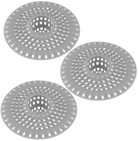 SOIMISS Lot De 3 Grilles De Bonde En Silicone Gris Filtre De Siphon De Sol Pour Cheveux Anti-obstruction Attrape-cheveux Pour Douche Salle De Bain Accessoire Pratique Usage Quotidien