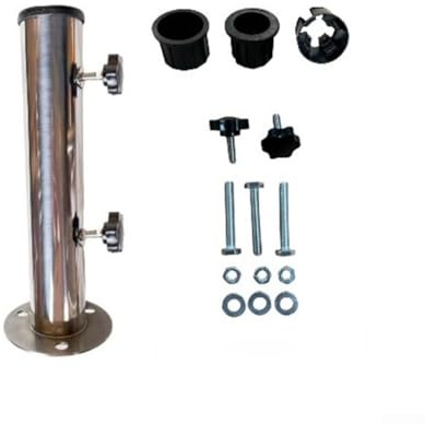 Hardware per vela ombreggiante, kit di staffe in acciaio inox da 30 cm, manopola regolabile, adatto per pali da 38 mm e 48 mm, ancoraggio sicuro, base stabile, giardino e patio