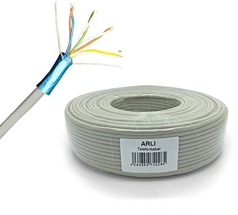 ARLI Telefonkabel 100m 4 x 2 x 0,6 mm Verlegekabel 4x2 8 Adern JYSTY Telefonleitung ISDN Telefon Sprechanlagen klingel Anlagen Kabel Leitung rund Aufputz Unterputz 100 m 4x2x0,6mm
