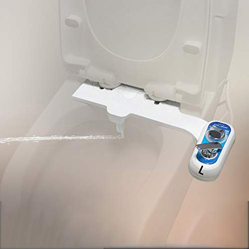 roroz Kit Douchette Bidet pour WC Conception Main Gauche, avec Buse Simple Pression d'eau RéGlable Self Cleaning, Chaud Et Froid, Bidet Toilette pour Toilette Intime Pulvérisateur d'eau