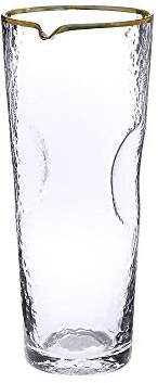Wasserkrug aus Kieselglas mit Goldrand (24,1 cm Höhe)