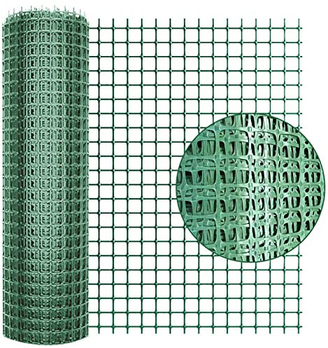 Plastic Garden Fence Animal Barrier, 1 * 20M [Heavy Duty] Outdoor Safety Temporary Fence Plastic Fencing Roll with 30Pcs Cable Ties, Reusable Netting for Construction Rabbits Chicken Lawn (Green)