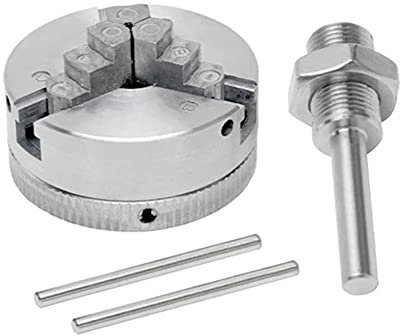 SHUIYUE Mandrino autocentrante a 3 Griffe in Lega di Zinco Mandrino autocentrante per tornitura del Legno Accessorio Morsetto Opzionale per Mini tornio in Metallo