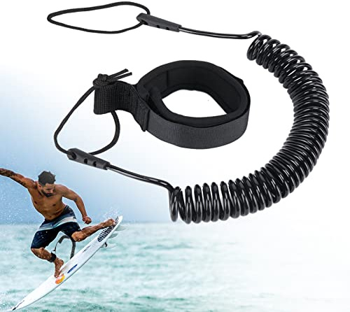 yuejuhe Surfboard Leash, Leash SUP Board, TPU Sicherheitsfuß Seil Schlaufen, SUP Zubehör für Stand up Paddle Surfboard (Schwarz)