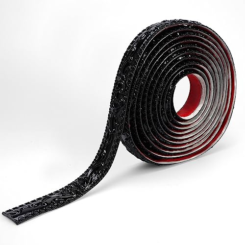 Guest Ruyunlai Bordüre selbstklebend 9-schwarz 3.6 x 500 cm zum Aufkleben für Wohnzimmer Küche Badezimmer Tapetenrahmen Abnehmbare Wasserdicht Bodenleiste Verdicken PVC Dekorative Bordüre