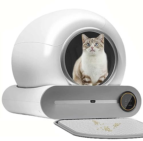 RETRIN Cassetta per Lettiera Gatto Autopulente Automatica Chiusa Antiodore Elettrica, Toilette Intelligente, Controllo App/con Tappetino, per Pulizia