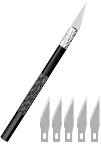 Non-Slip Metal Scalpel Knife Kit Cutter Engraving Craft knives with 5pcs Blades Mobile Phone PCB DIY Repair Hand Tools - (Color: Type7)