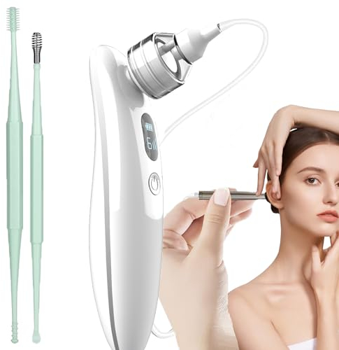 Aspirador de cera para oídos, aspirador de oídos eléctrico, limpiador de oídos, 6 engranajes, LCD, eliminación de cera para oídos para limpieza profunda, adecuado para niños y adultos