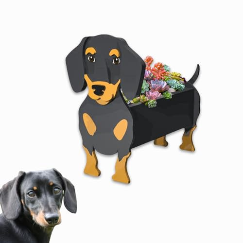 strolfay Hunde-Blumen-Pflanzgefäß Geschenke für Frauen, Niedliche PVC Hunde-Pflanzgefäße, Blumentöpfe für drinnen und draußen, Garten-Pflanzgefäß zum Geburtstag, für das Büro, für Haustierliebhaber 24