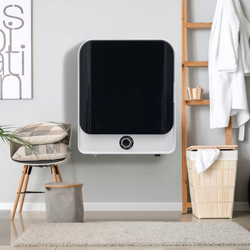 Merax Klein Wäschetrockner mit 5 Programme, Wandmontierbar Ablufttrockner mit Überhitzungsschutz und Mehrfachfiltration, 3KG, tatsächlich bis 4,5kg, 830W