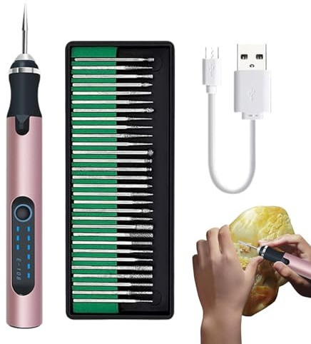 Bolígrafo de grabado para todos los materiales, pluma de grabado de madera de carga USB, bolígrafo de grabado eléctrico, kit de bolígrafo de grabado portátil, herramienta de grabado de metal para