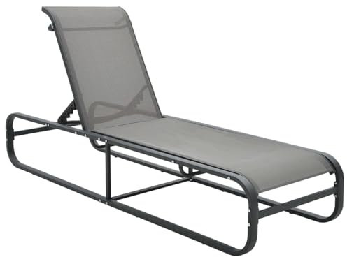 Xichuzi Sonnenliege Aluminium und Textilene, Gartenliege, Liegestuhl, Sonnenstuhl, Sonneninsel Outdoor, Liegen, Gartenmöbel, Bäderliege, Relaxliege - 47843