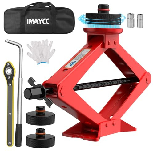 IMAYCC 2.5T Car Jack Kit, Scissor Jack for Tesla Model Y Model 3/S/X Lifting Jack,2500KG CarJack for Tesla,Tire Change Kit with TeslaJack Pucks/Pad,Tire Repair Tools kit CarEmergency