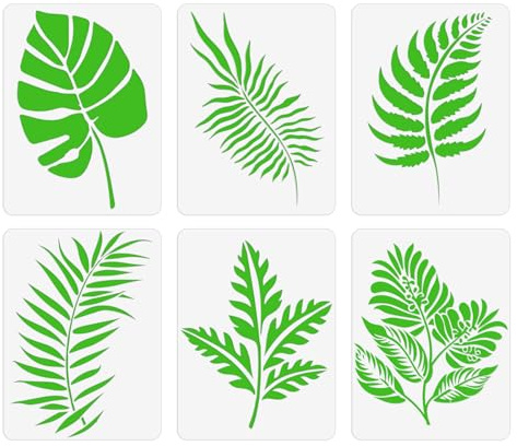 Large Stencils for Painting, Wall Stencils for Crafts Reusable Art Templates for Painting on Wood Canvas Floor Wall Tile Fabric Furniture (Tropical Leaves)