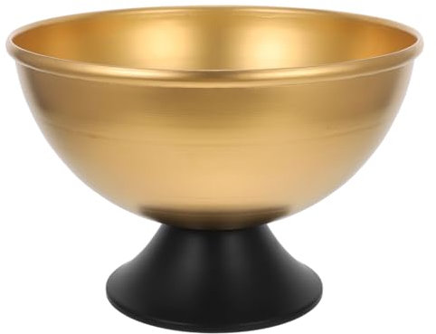 VANZACK Maceta de Pedestal de Hierro Dorado, Cuenco Ancho, 1 Pieza