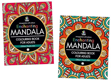 Enchanting Mandala Books | Colouring Book for Adults | Set of 2 Books