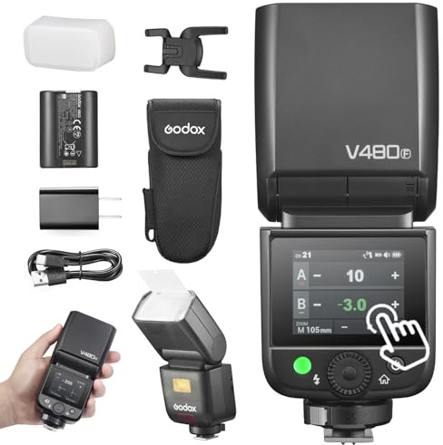 Godox V480 Flash V480F Camera Flash, Built-in Lithium Battery, 1/8000 HSS, 2.4GX Wireless TTL, 1.7s Recycle Time, 650 Full Power Pops for Fujifilm Camera (V480F) | Built-in Lithium Battery, 1/8000s HSS, 2.4G X Wireless TTL 1.7s Recycling, 650 Full Power Pops, for Fujifilm Cameras