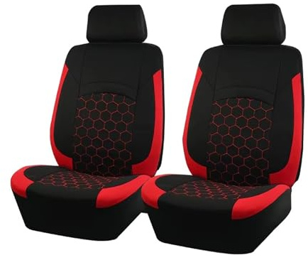 Materiali ecologici coprisedili Coprisedili Per Auto Ricamati In Poliestere Set Accessori Protezioni Interne Per Seggiolini Auto Antiscivolo E Stabili Rivestimenti sedili auto(4pcs Red)
