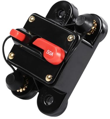 RiToEasysports Disjoncteur de Circuit 50amp 50 Ampli Auto Réinitialisation de Réinitialisation de Fusibles 12-24V 50A 60A 80A 100A avec Bouton-poussoir réinitialisé pour le Soupçon de Fusible de (50A)