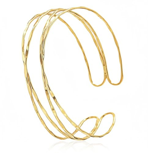 2 st armmanschett guld, manschettarmband armband överarmsarmband stratifierat armband armsmycken för kvinnor