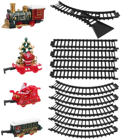 JOINPAYA Trenino Giocattolo Di Natale Elettrico Con Luci e Suoni Locomotiva Retrò Di Treni Per Ragazzo Ragazza Ragazza Per Decorazioni Festive Sotto Albero