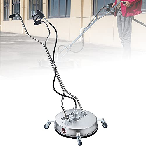 Limpiador de superficies de suelo, limpiador plano giratorio de 21 pulgadas para lavadora a presión de 4000 psi, conector rápido 3/8 con ruedas para calzadas, pavimentos, patio