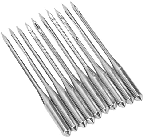 Yctze 10 Agujas para Máquina de Coser, Agujas Universales de Acero Premium, Grandes para Ojo de Aguja para la Serie GK27, Ideal para Cuero Sintético, Mantas, Lona y Materiales Más Gruesos (GK27*200)