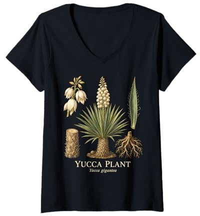 Women's Yucca Plant Yucca Gigantea Desert Flower Plant Study V-Neck T-Shirt