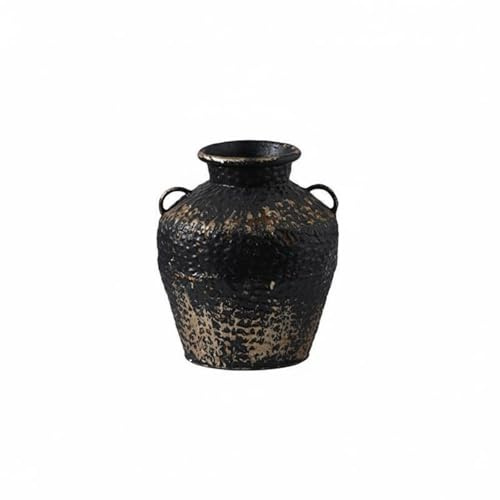 Folpus Vaso Decorativo in Ceramica Aspetto Patinato Vaso Arredo d'Interni Anfora Sobria Contenitore Decorativo in Ossido di Magnesio Look Usurato per Rami, A3357