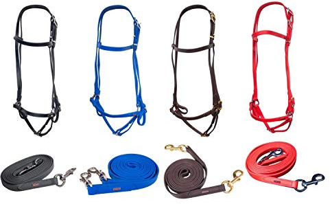 NETPROSHOP Isländer SuperStrap Hannoveranische Trense 2-Fach Verstellbar in der Farbe Blau, Groesse:Trense, Farbe:Blau