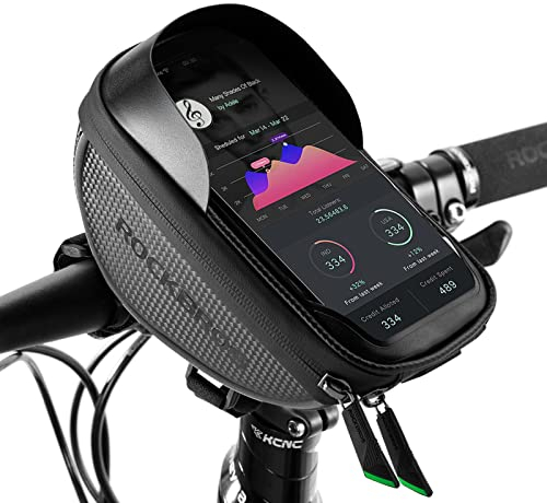 ROCKBROS Fahrrad Lenkertasche Fahrradtasche Lenker wasserdichte Handyhalterung für Smartphone bis zu 6.5 Zoll Empfindlicher Touchscreen